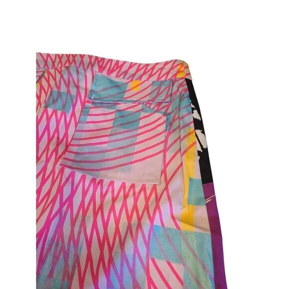 Custo Barcelona Midi A-line Skirt Y2K Multicolor Geometric w/Deers 4US/38 EUR - Picture 5 of 16